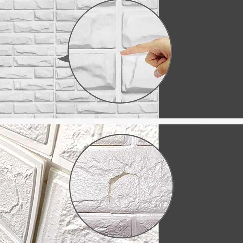 Paneles de pared cuadrados modernos Paneles de pared con patrón de textura despegable y pegado Blanco Clearhalo