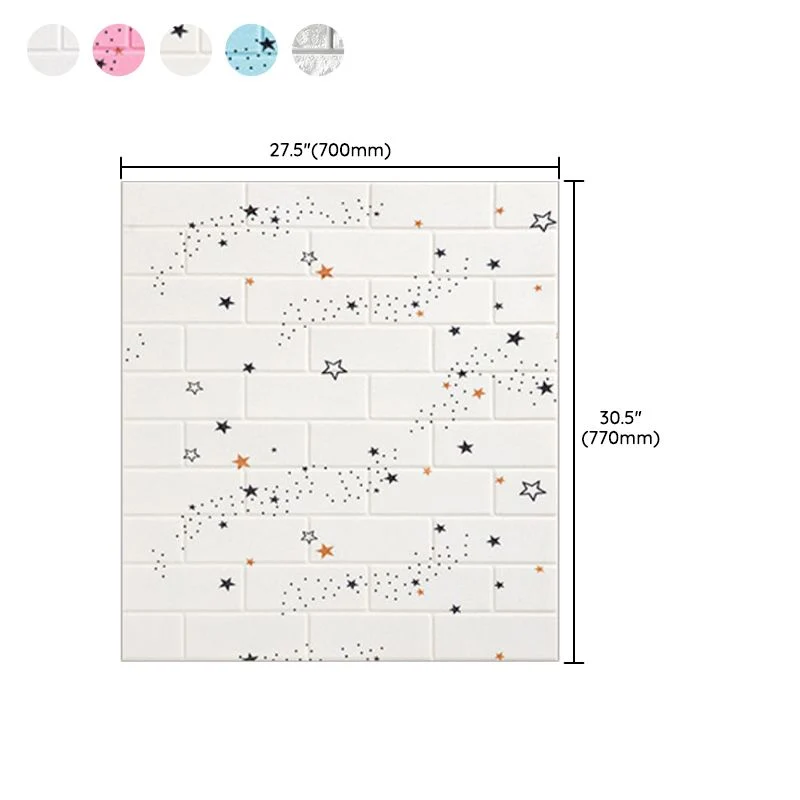 Paneles de pared de espuma XPE con estampado de estrellas, paneles de pared impermeables cuadrados para sala de estar Blan...