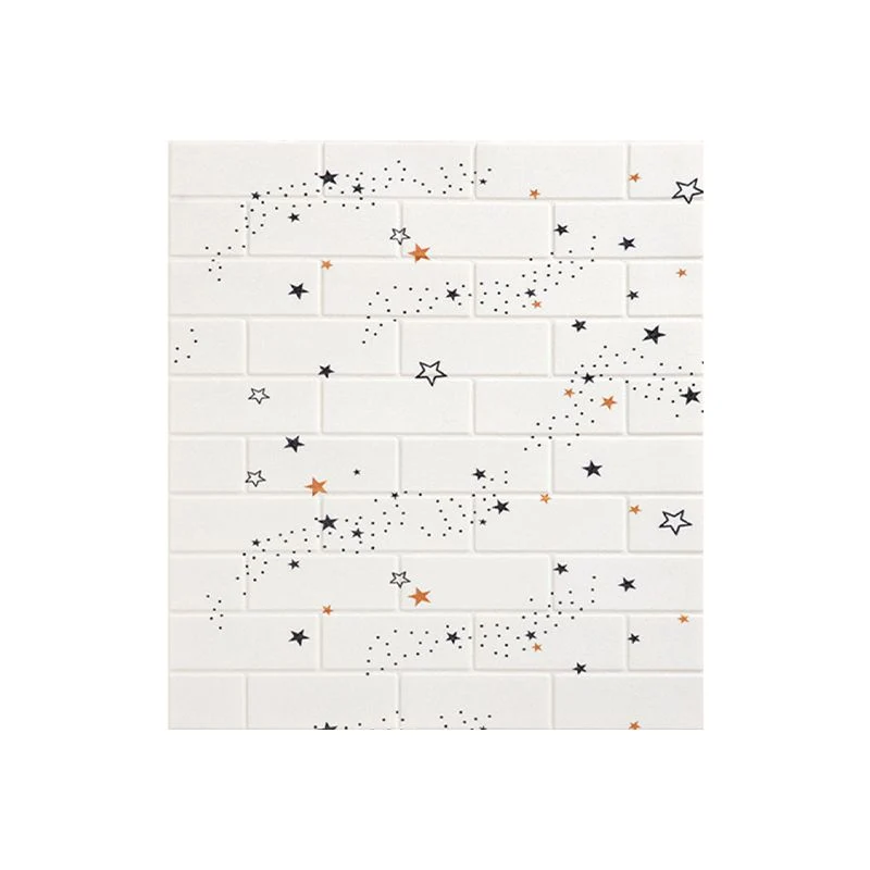 Paneles de pared de espuma XPE con estampado de estrellas, paneles de pared impermeables cuadrados para sala de estar Blan...