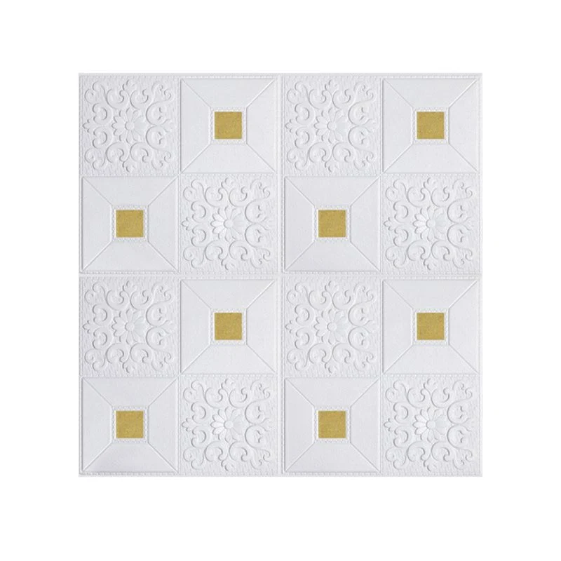 Paneles de pared de espuma XPE Paneles de pared impermeables con impresión cuadrada para sala de estar Blanco Clearhalo