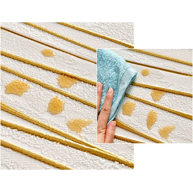 Paneles de pared estilo Glam Sala de estar Peel and Stick Paneles de pared impermeables en relieve 3D Amarillo Clearhalo