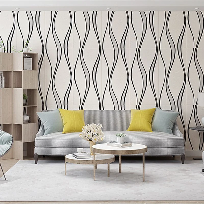 Paneles de pared estilo Glam Sala de estar Peel and Stick Paneles de pared impermeables en relieve 3D Amarillo Clearhalo
