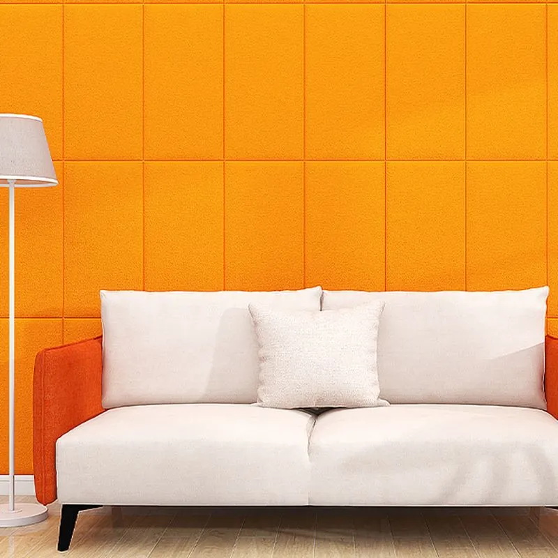 Paneles de pared de estilo moderno Paneles de pared despegables y pegados con tapizados Naranja Clearhalo