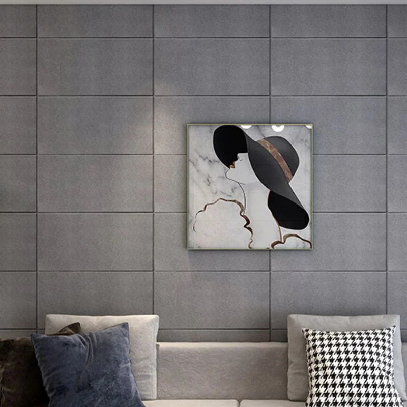 Paneles de pared Glam Panel de pared cuadrado con diseño de efecto de textura despegable y pegado Gris Clearhalo