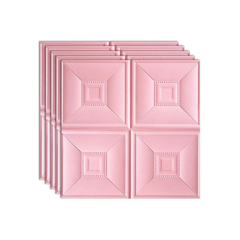 Paneles de pared Glam Peel and Stick de espuma con panel en relieve 3D Rosa Clearhalo