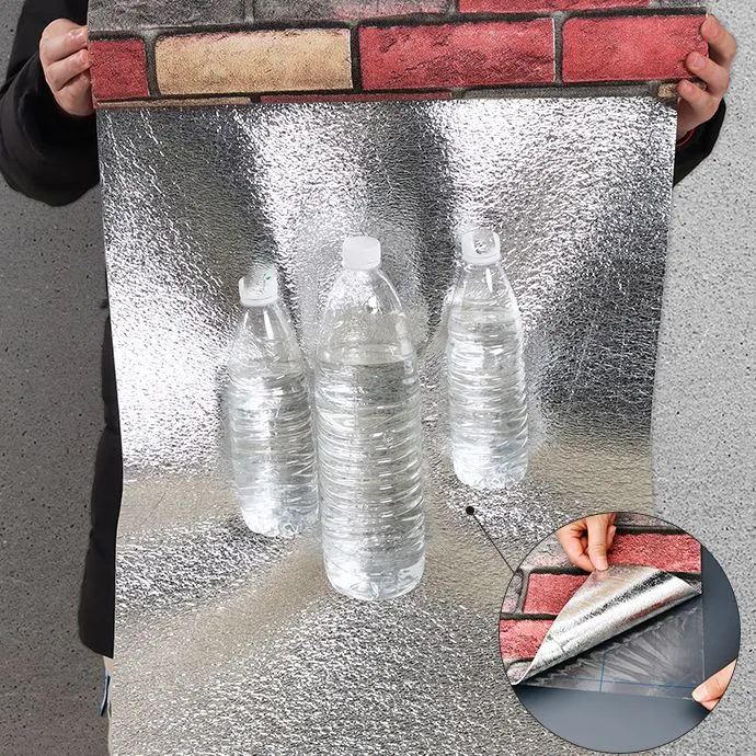 Paneles de pared industriales para baño y salón con estampado de ladrillos y tablones de pared Gris Clearhalo