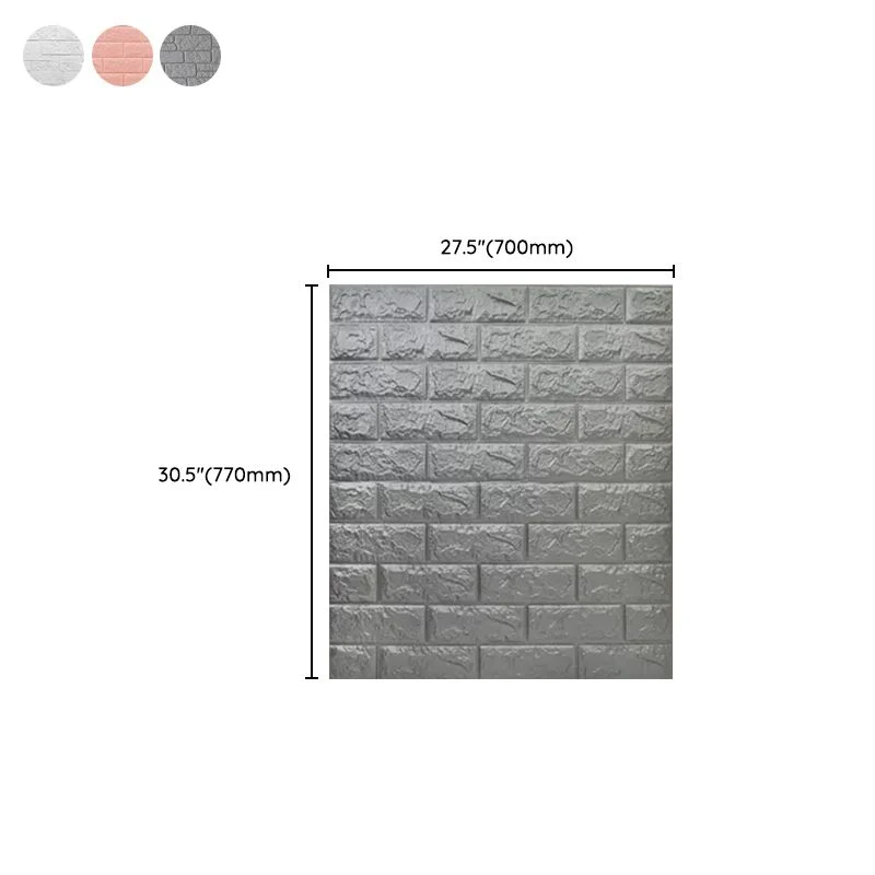 Paneles de pared industriales para sala de estar, baño, tablón de pared de ladrillo 3D, juego de 10 Rosa Clearhalo