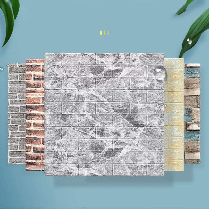 Paneles de pared interiores en relieve 3D Paneles de pared cuadrados despegables y pegados Multicolor Clearhalo