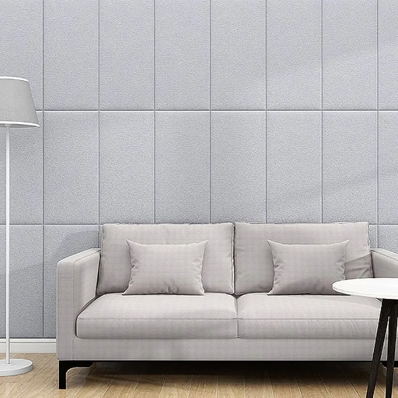 Paneles de pared lisos modernos, paneles protectores contra salpicaduras insonorizados y prensados Blanco Clearhalo