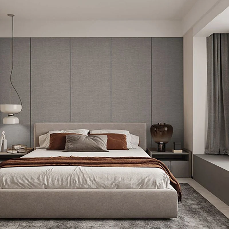 Paneles de pared modernos Color puro Peel and Stick Techo de pared insonorizado Gris Clearhalo