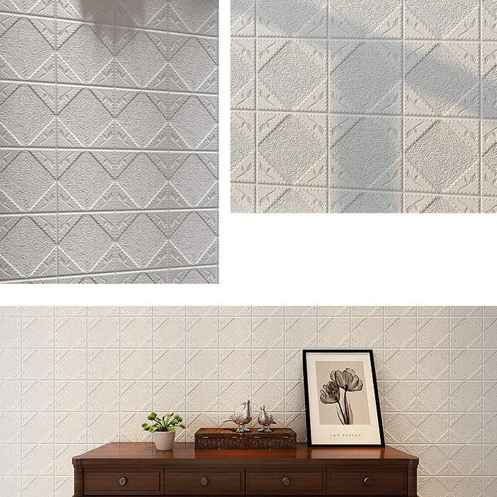 Paneles de pared modernos Panel de pared con impresión 3D impermeable y adhesivo Crema Clearhalo