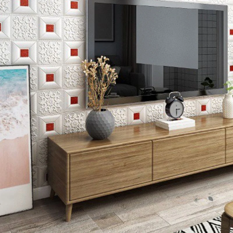 Paneles de pared modernos Panel de pared despegable y pegado en relieve 3D de espuma Blanco Clearhalo