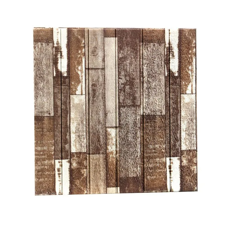 Paneles de pared modernos Paneles de pared rectangulares con diseño de efecto madera despegable y pegado Blanco Clearhalo