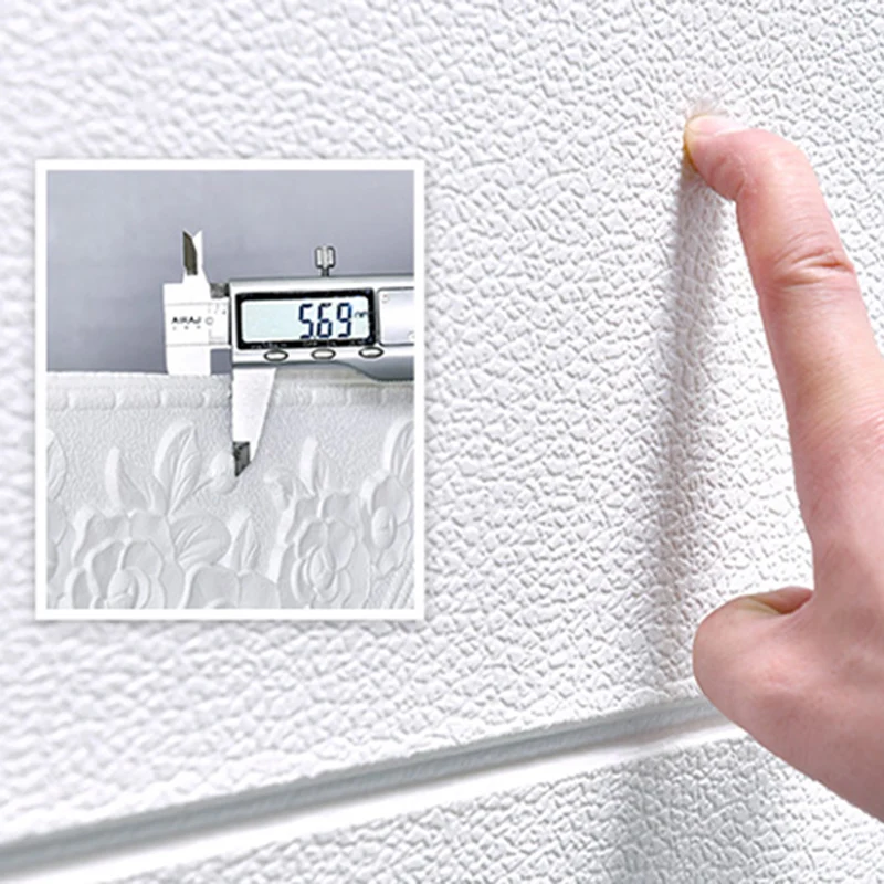 Paneles de pared modernos, pelar y pegar, techo de pared insonorizado para sala de estar Blanco Clearhalo