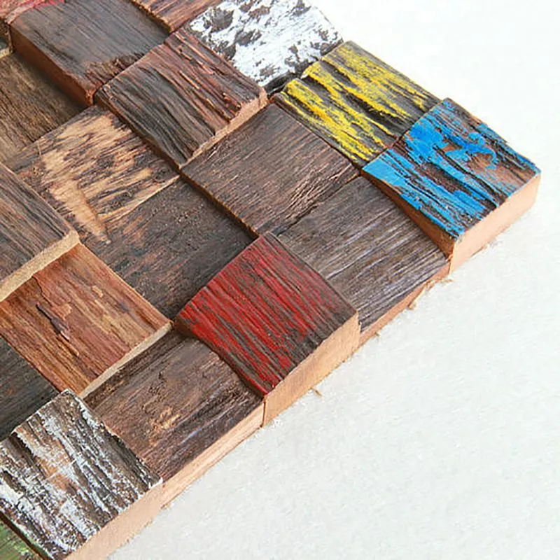 Paneles de pared Mosaico Shiplap de madera Paneles de pared interiores modernos Madera Clearhalo