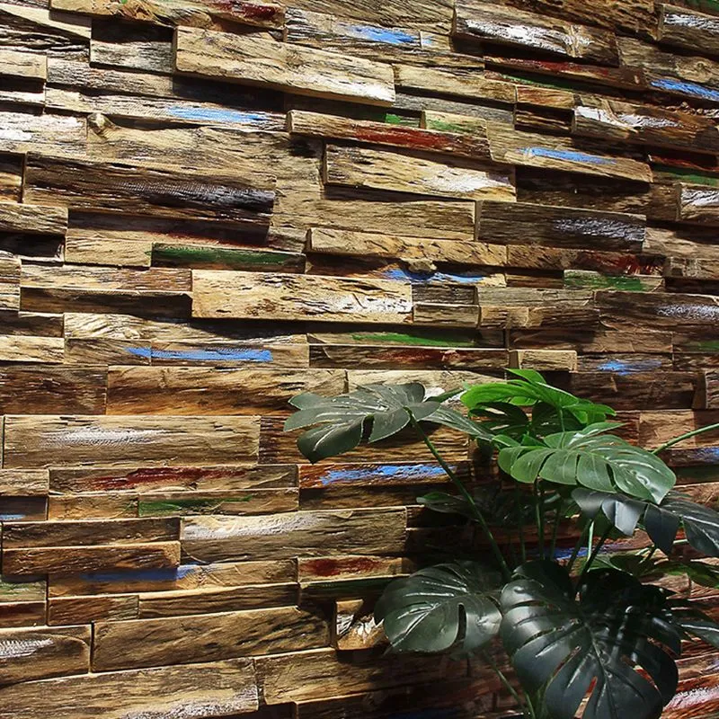 Paneles de pared Mosaico Shiplap de madera Paneles de pared interiores modernos Madera Clearhalo