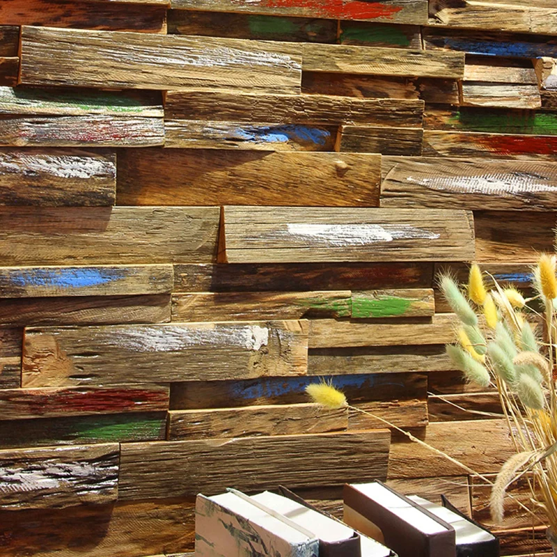 Paneles de pared Mosaico Shiplap de madera Paneles de pared interiores modernos Madera Clearhalo
