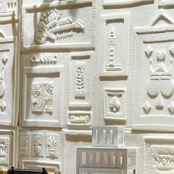 Paneles de pared para interiores Panel de pared impermeable con impresión 3D, despegable y pegado Gris Clearhalo