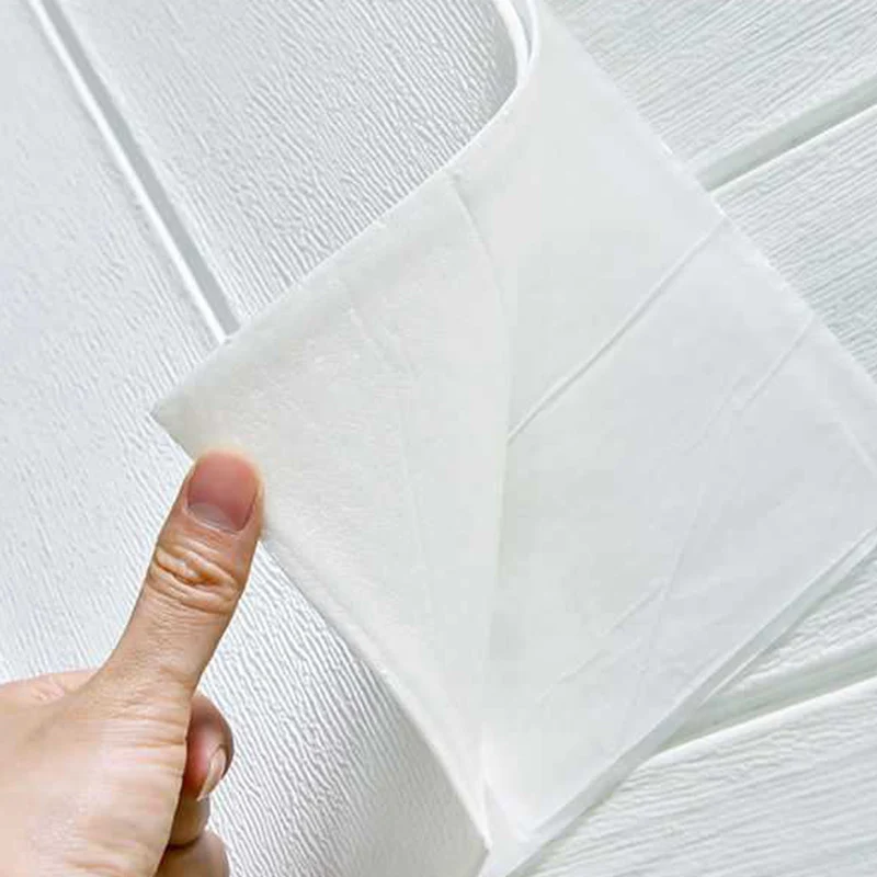 Paneles de pared para sala de estar Paneles de pared en relieve 3D despegables y pegados Blanco Clearhalo