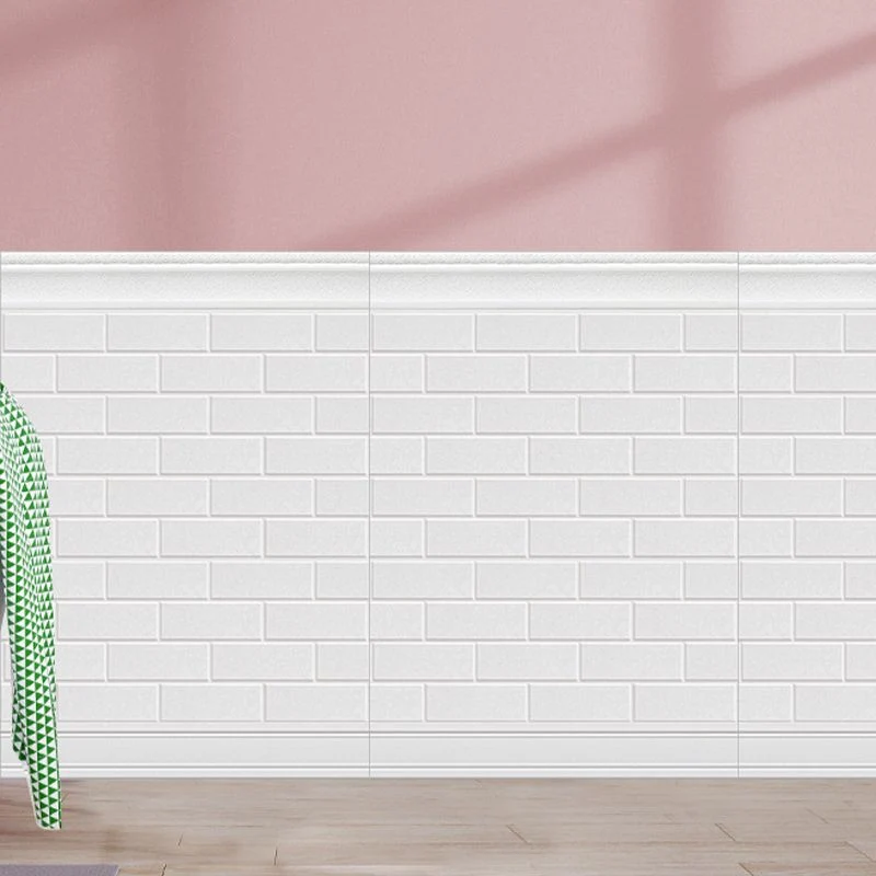Paneles de plástico para salpicaduras Paneles de pared contemporáneos despegables y adhesivos Blanco Clearhalo