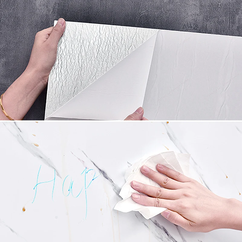 Papel pintado de azulejos de campo impermeable para pelar y pegar azulejo de pared con forma rectangular Marfil Clearhalo