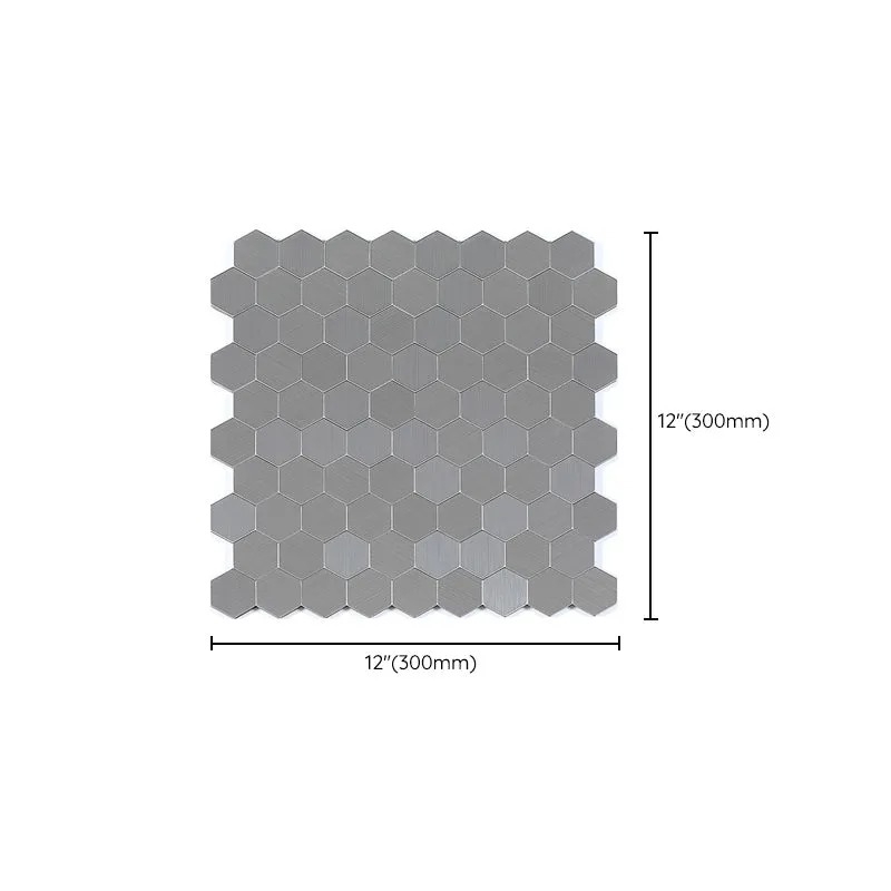 Papel pintado de azulejos de metro Azulejo de pared contemporáneo despegable y pegado con aspecto metálico Gris Clearhalo