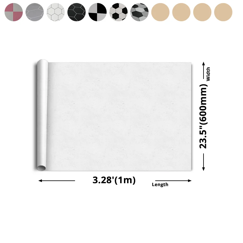 Papel pintado del piso del modelo geométrico impermeable del azulejo del piso de la pared del cuarto de baño Blanco Clearhalo