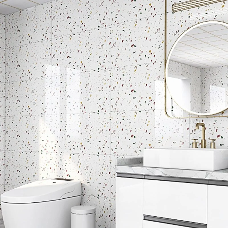 Papel pintado de estilo moderno Papel pintado de baño de un solo azulejo con forma rectangular Negro Clearhalo