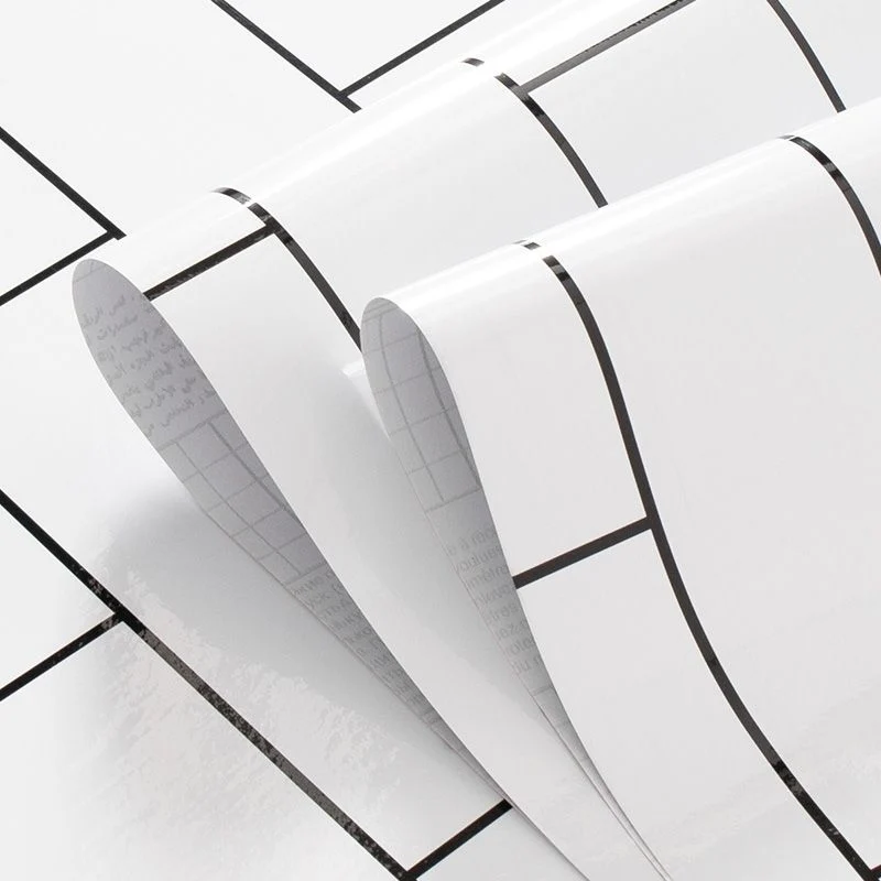 Papel pintado impermeable de PVC de 23" x 196" para cocina y baño Marfil Clearhalo