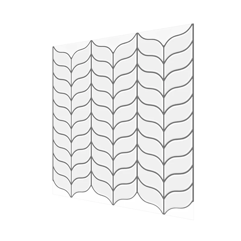 Papel pintado moderno contra salpicaduras, impresión 3D, azulejo contra salpicaduras para cocina Blanco Clearhalo