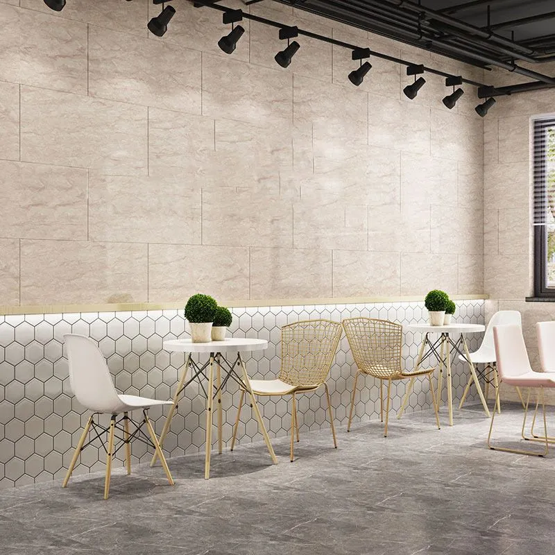 Papel pintado moderno de PVC para pared, teja de un solo azulejo con forma rectangular Blanco Clearhalo