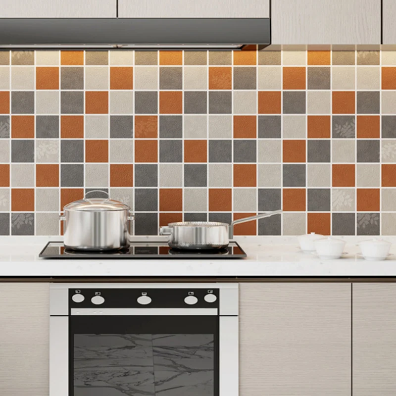 Papel pintado para salpicaduras de cocina moderno, azulejo para salpicaduras de pelar y pegar Gris Clearhalo