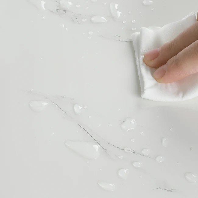 Papel pintado rectangular de un solo azulejo con protector contra salpicaduras de PVC para despegar y pegar Gris Clearhalo