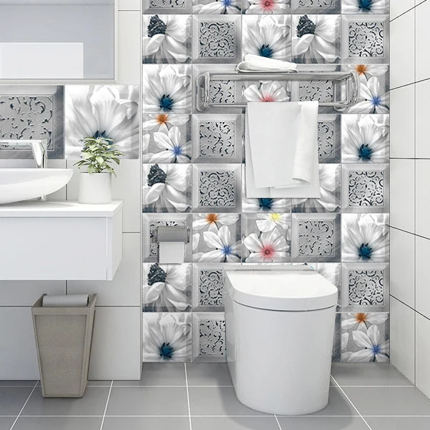 Papel tapiz cuadrado de plástico para salpicaduras de azulejos, protector contra salpicaduras, resistente al agua Clearhalo