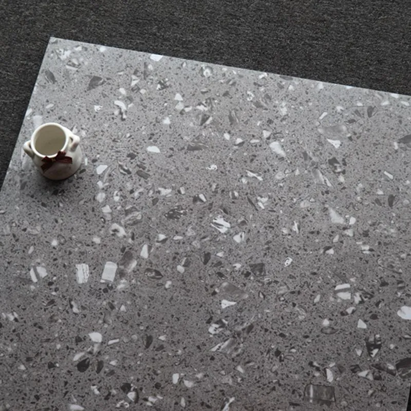 Pared de piso mate con patrón de piedra apilada de mosaico gris cuadrado para salón Gris Clearhalo