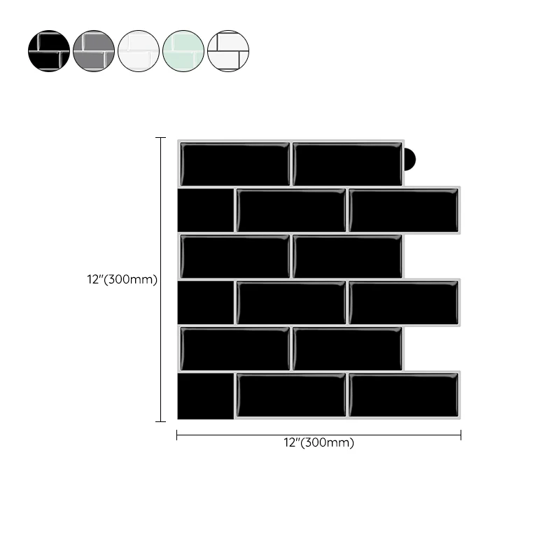 Peel & Stick Subway Tile PVC resistente las manchas Rectángulo Peel and Stick Tile para cocina Verde Clearhalo