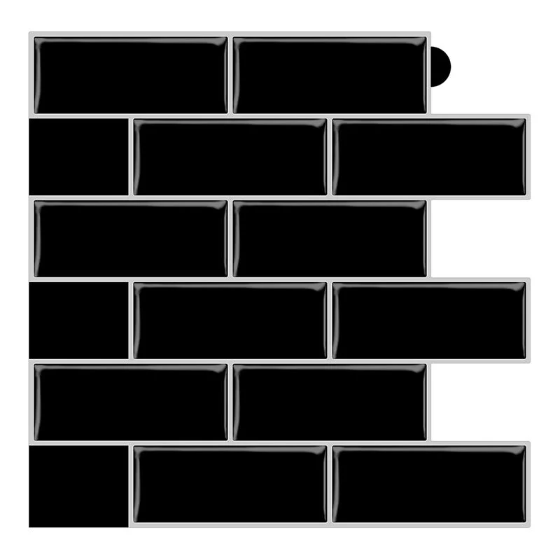 Peel & Stick Subway Tile PVC resistente las manchas Rectángulo Peel and Stick Tile para cocina Verde Clearhalo