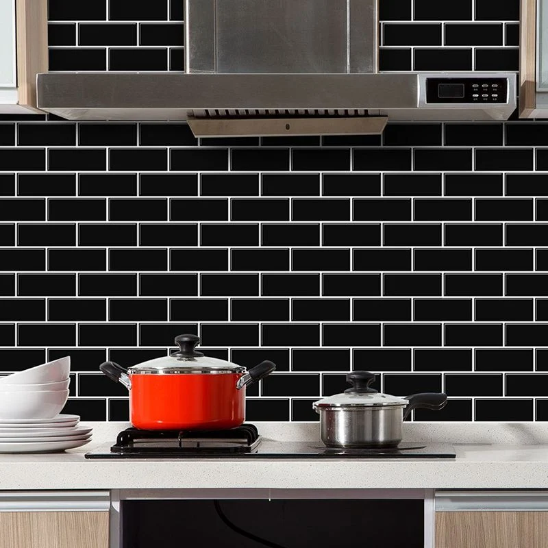Peel & Stick Subway Tile PVC resistente las manchas Rectángulo Peel and Stick Tile para cocina Verde Clearhalo