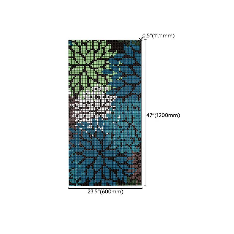 Piso de baño con diseño de azulejo singular de borde recto mate de cerámica rectangular Azul Clearhalo