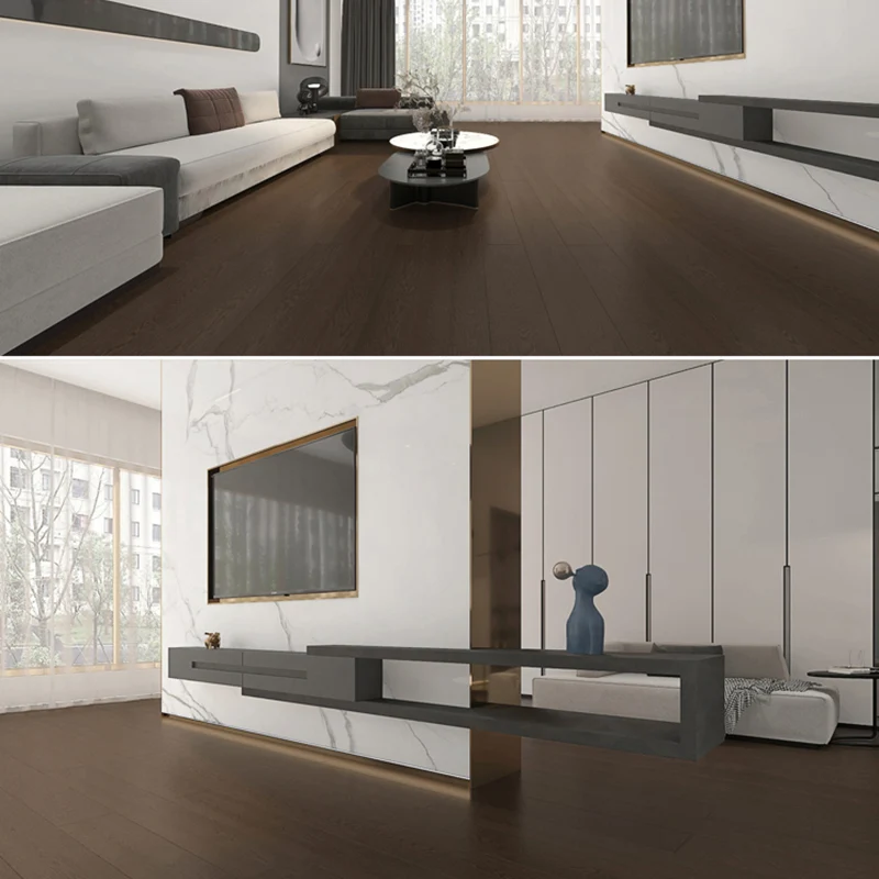 Piso laminado Madera Medio Impermeable Sala de estar Piso laminado interior Beige Clearhalo