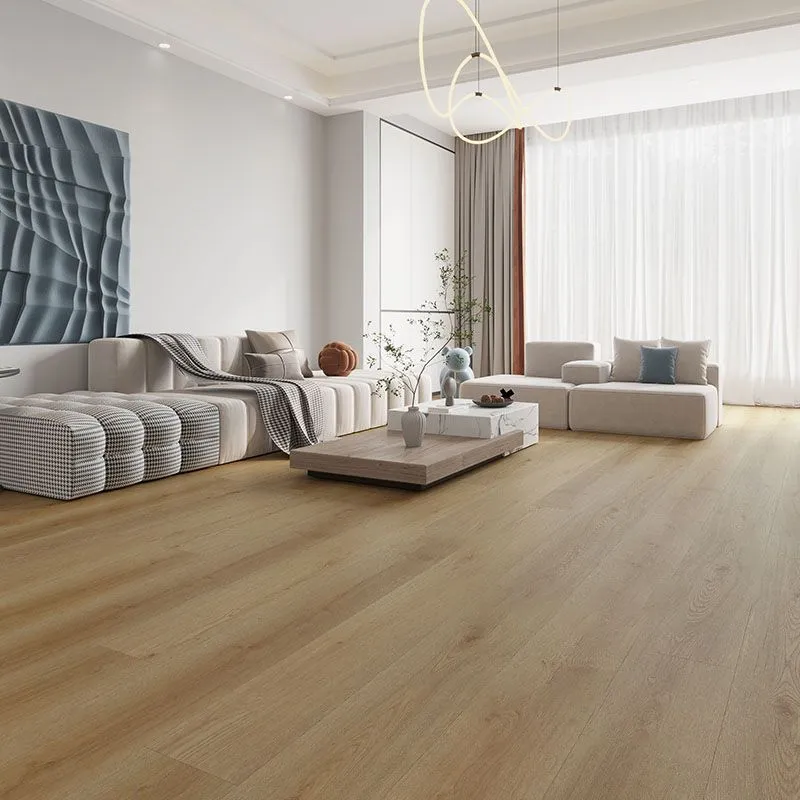 Piso laminado rectangular interior texturizado con cerradura de clic resistente al agua laminado de madera Clearhalo
