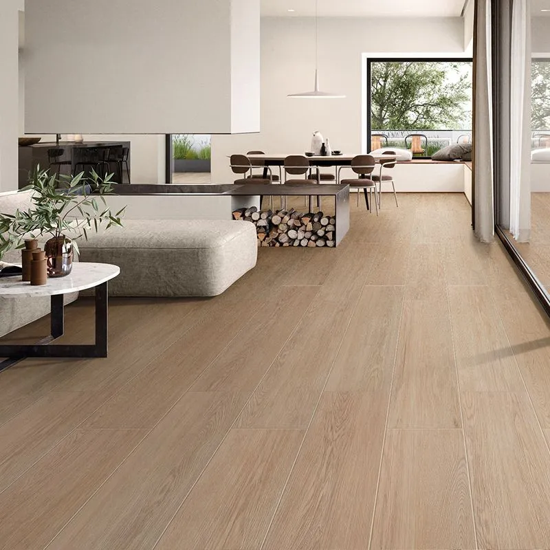 Piso de madera del cuarto de baño de la mirada de la teja singular mate de cerámica rectangular del borde recto Naturales...