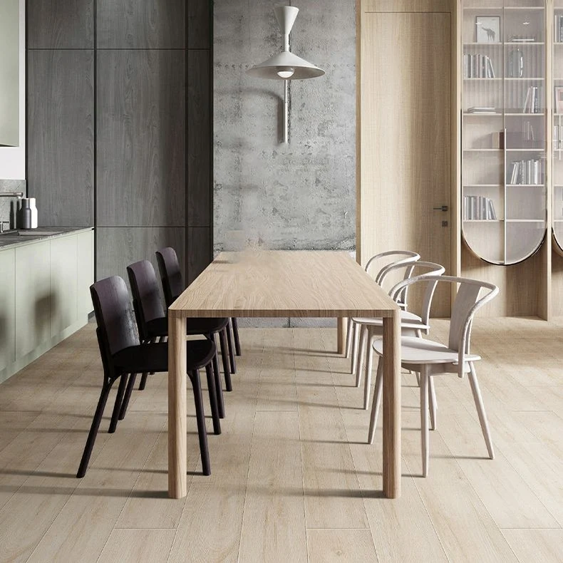Piso de madera del cuarto de baño de la mirada de la teja singular mate de cerámica rectangular del borde recto Naturales...