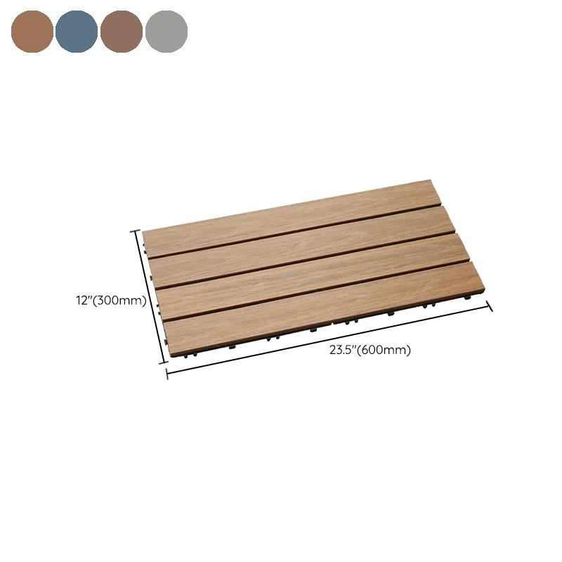 Piso de madera resistente al agua rectangular, baldosa de ingenierí suave para patio y jardín Marron Clearhalo