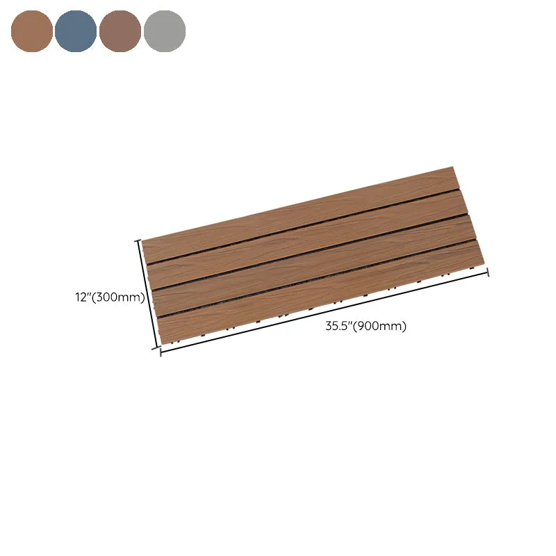 Piso de madera resistente al agua rectangular, baldosa de ingenierí suave para patio y jardín Marron Clearhalo