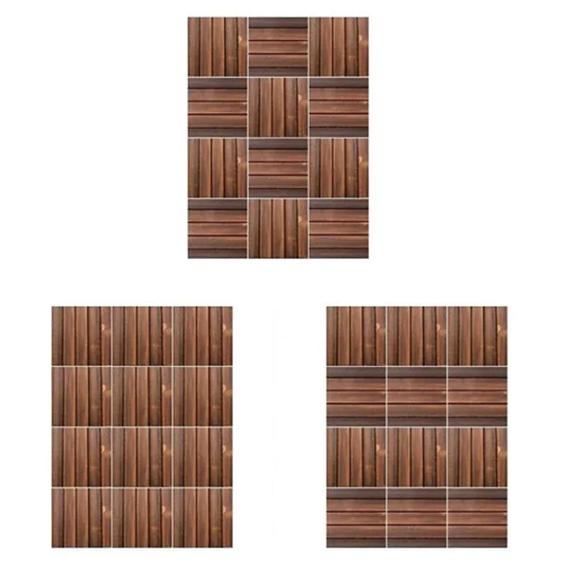 Pisos de baldosas cuadradas de granja de madera de pino marrón para jardín de patio Clearhalo
