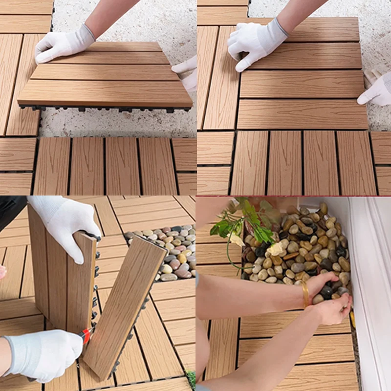 Pisos de madera anticorrosión Pisos de madera al aire libre cuadrados de estilo moderno Albaricoque Clearhalo