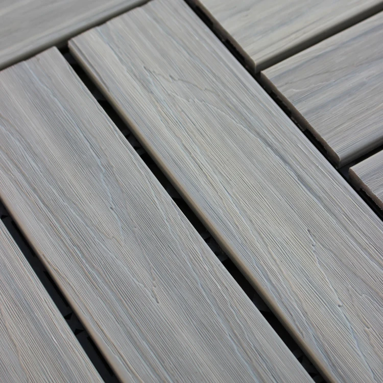 Pisos de madera fabricados entrelazados con tablones de cubierta, azulejos para exteriores Clearhalo