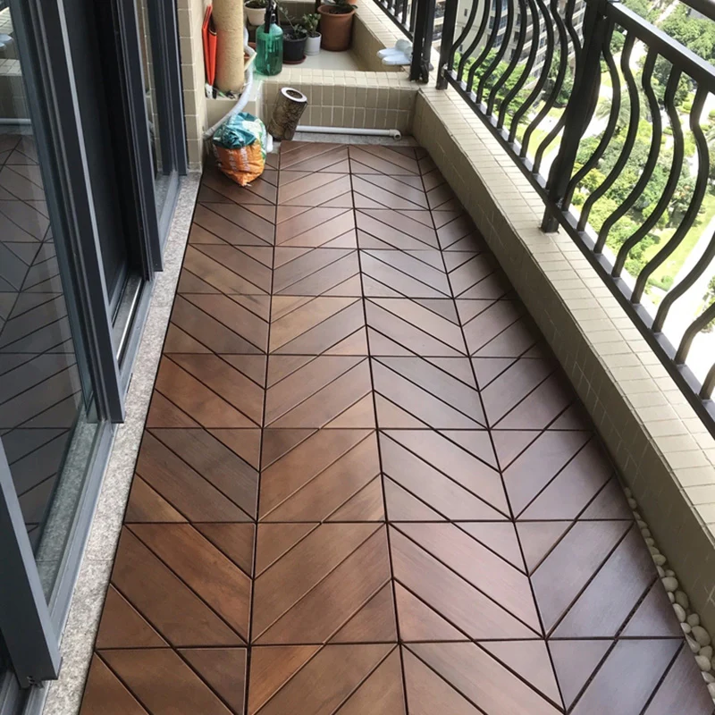 Pisos de madera maciza Tradition Square Baldosas de cubierta de madera dura Clearhalo