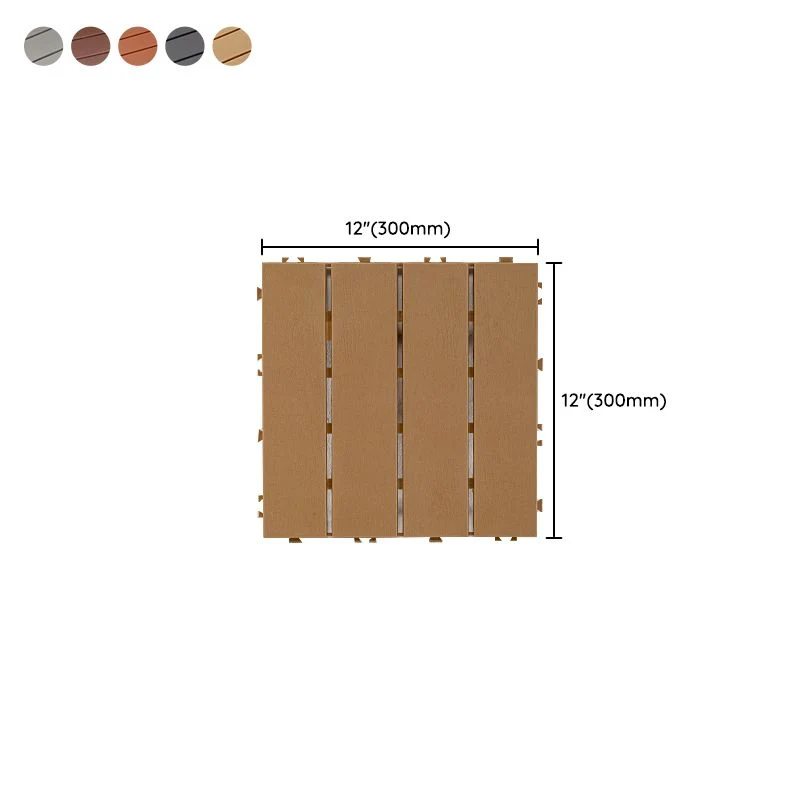 Pisos de WPC de estilo moderno Pisos de madera cuadrados anticorrosión Naranja Clearhalo